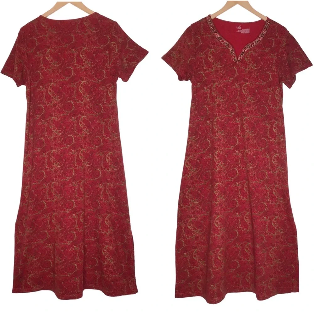 Beaded Paisley Boho Maxi Dress Size S Bohemian Midi Ethnic Fancy Party Boho VTG